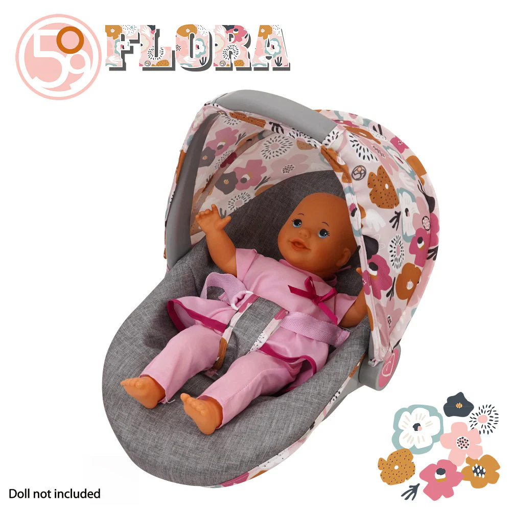 509 Crew Melange Flora 3-in-1 Doll Car Seat - Vibrant Play Accessory for Kids 3+ - Image 5
