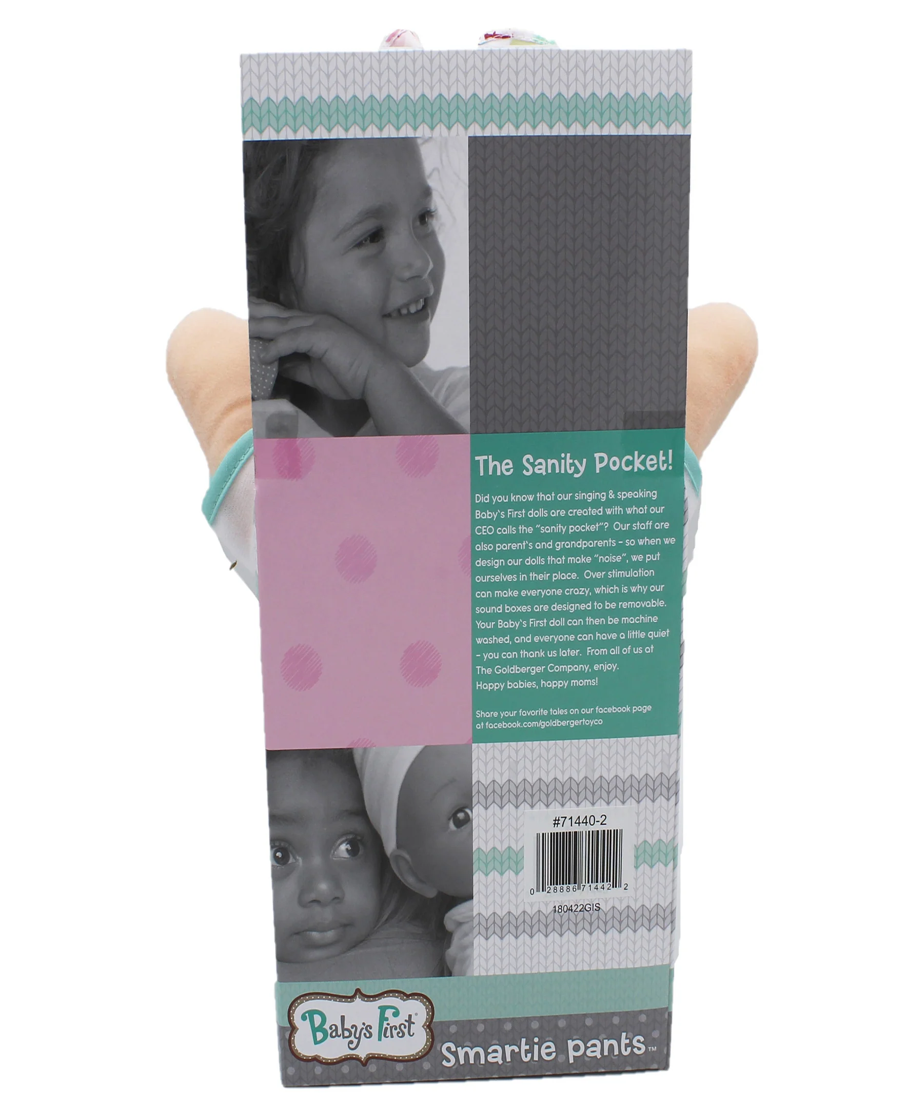 Goldberger 12-inch Baby's First Smartie Pants Doll - Raspberry T-Shirt - Image 3