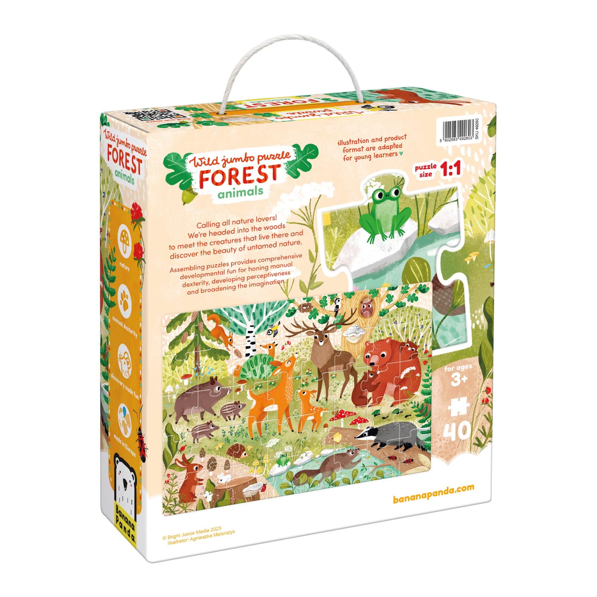 Banana Panda Forest Animals Jumbo Puzzle - 40 pc - Image 3