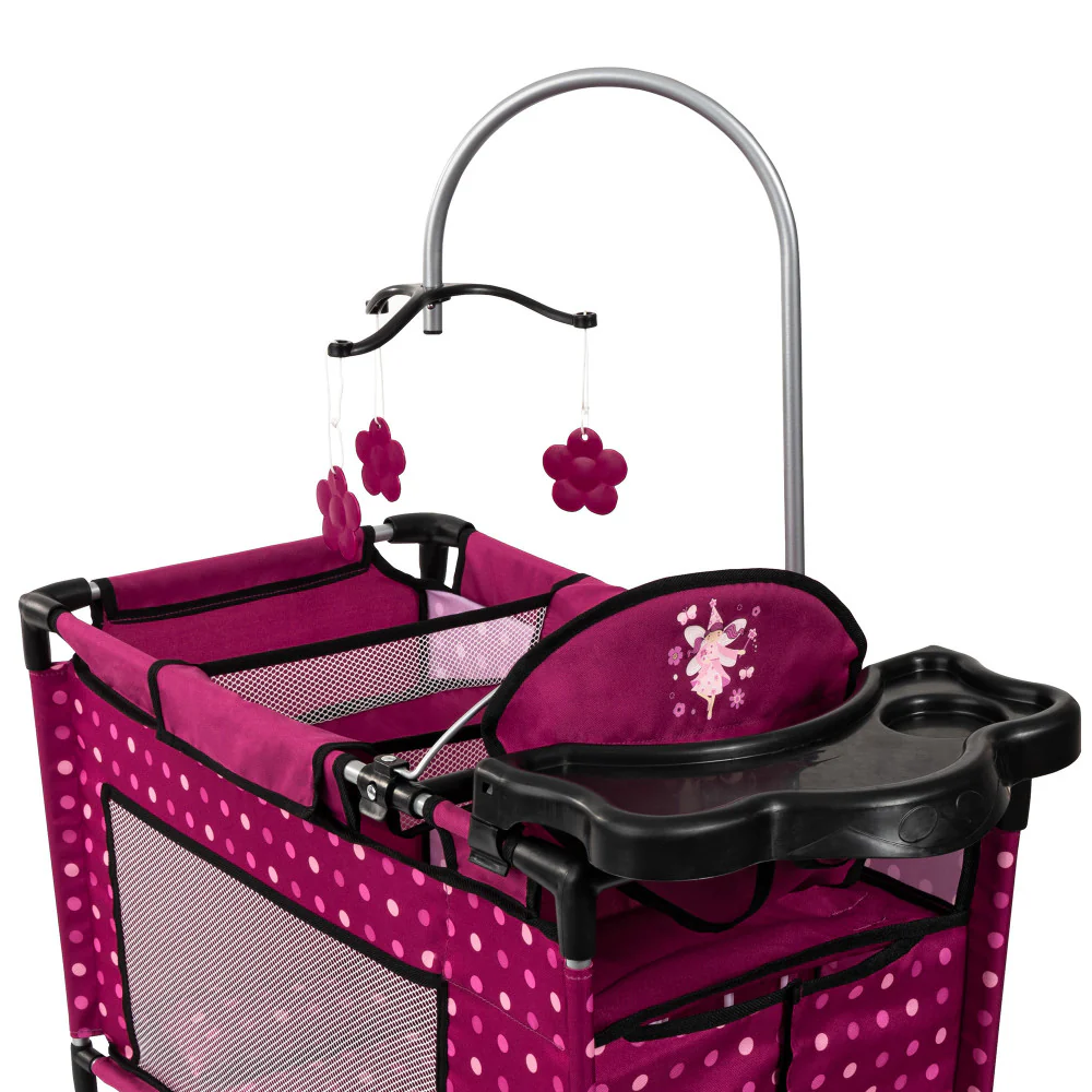 Bayer Design Dolls: Multi Bed - Hot Pink, Dots, Fairy - Playpen For Dolls Up To 18" - Image 5