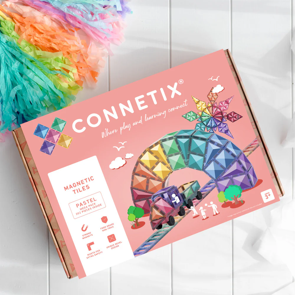 Connetix Pastel Mega Pack Magnetic Tiles, 202-Piece Set - Image 3
