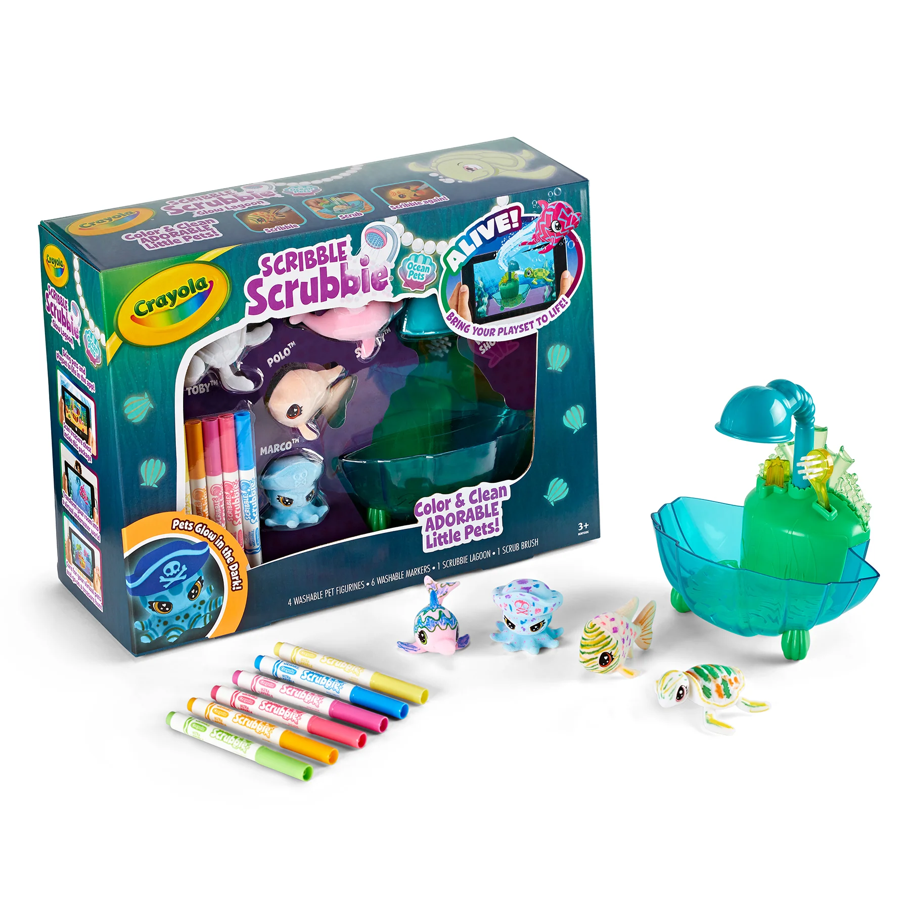 Crayola Scribble Scrubbie Ocean Pets Glow Lagoon Playset - Image 6