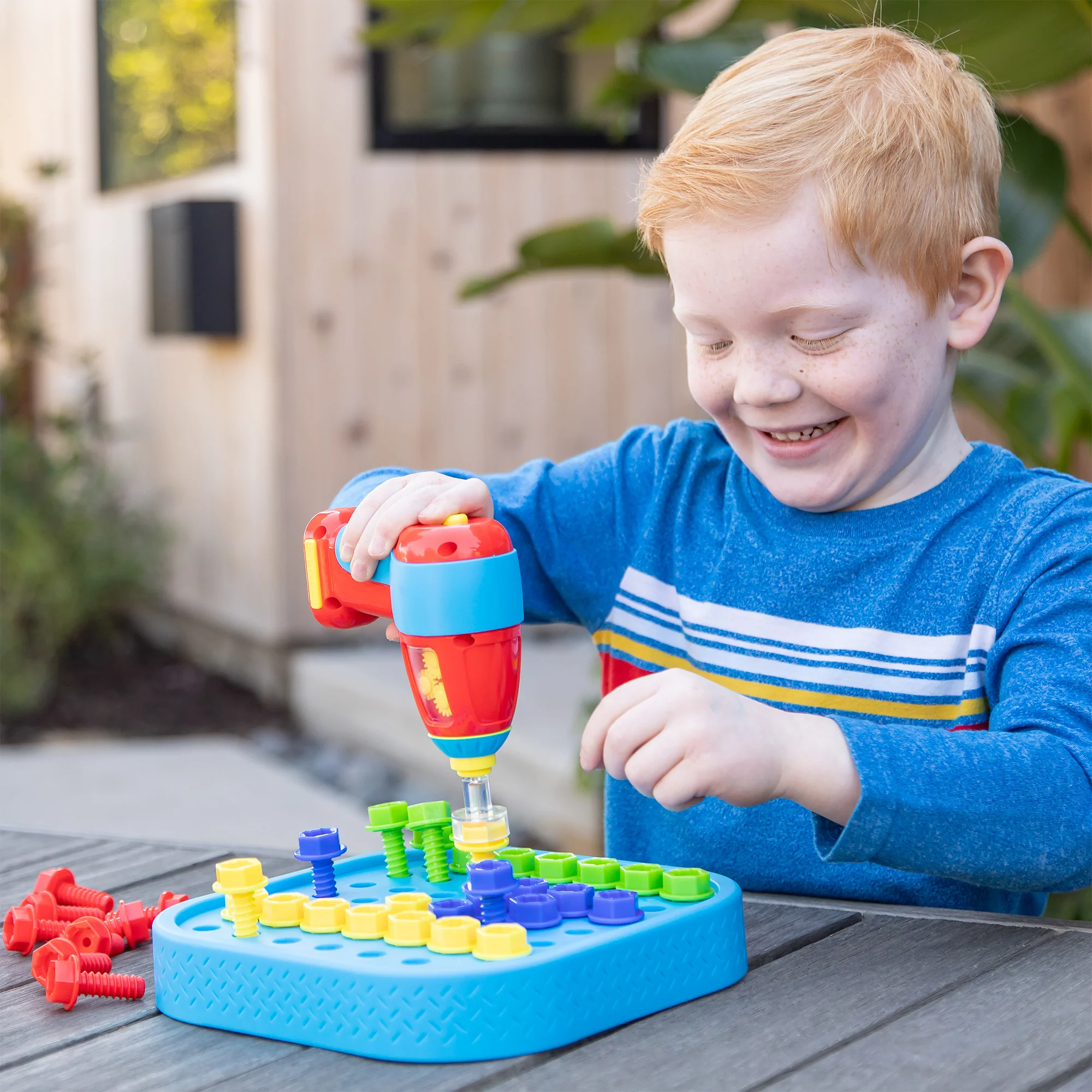 Educational Insights Design & Drill Bolt-It Bucket - Colorful Construction Fun - Image 4