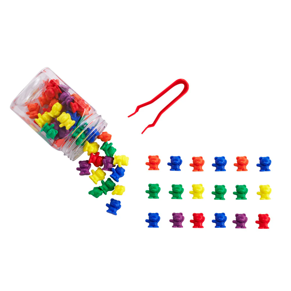 Edxeducation Colorful Bear Counters - Educational Sorting Toy in Mini Jar, Set of 60 - Image 3