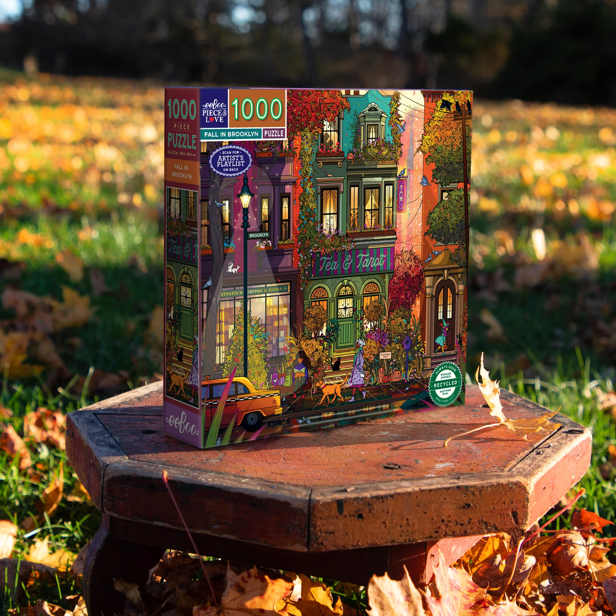 eeBoo Piece & Love Fall In Brooklyn 1000 pc Puzzle - Image 4