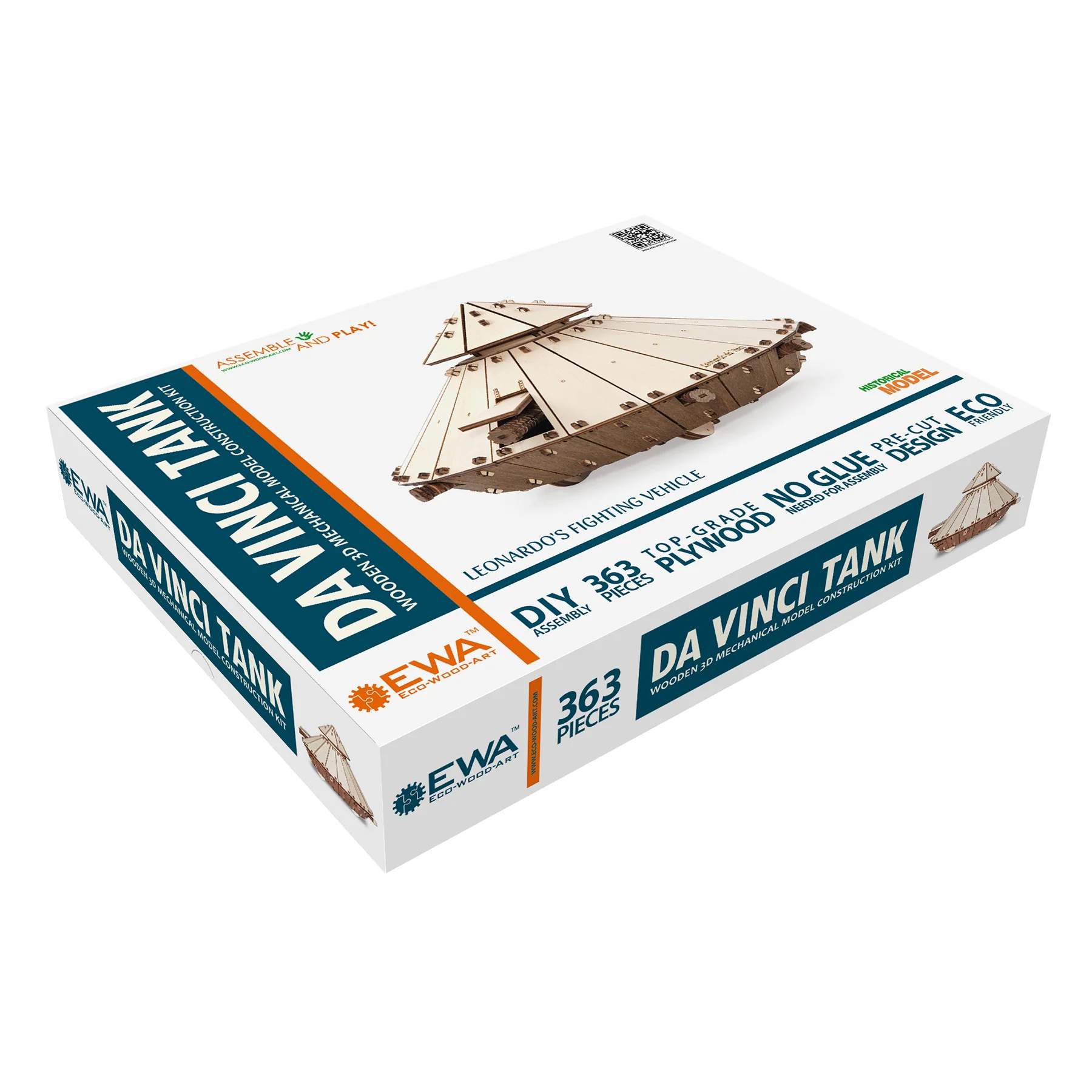EWA Eco-Wood-Art Da Vinci Tank 3D Wooden STEM Construction Kit - Image 2