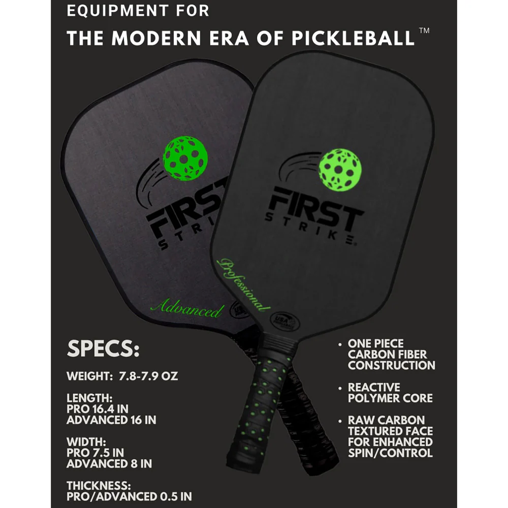 First Strike Pickleball Professional Elongated Paddle, 16.4 x 7.5", Polymer Core - Image 4