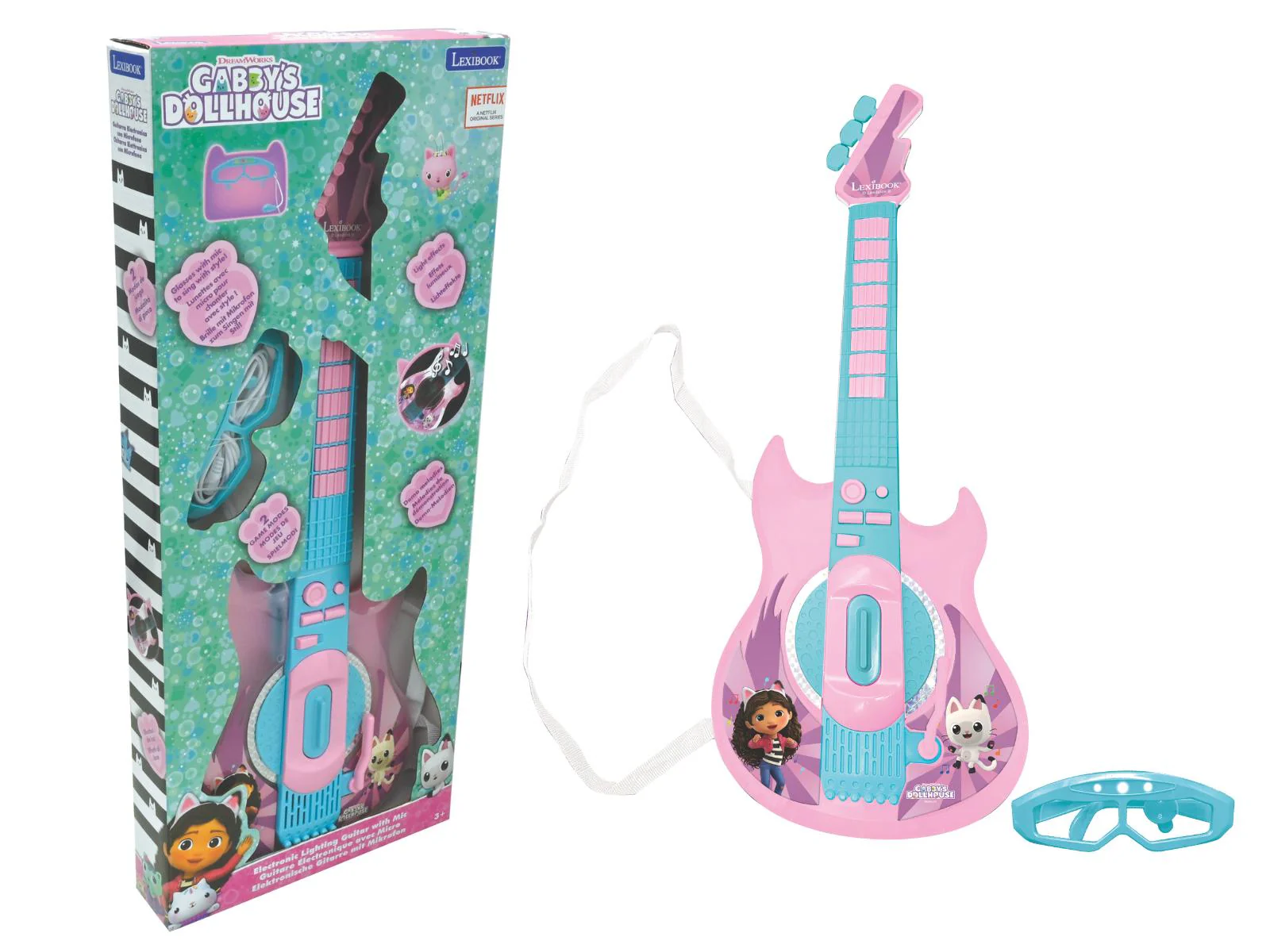 Gabby's Dollhouse Rockstar Lighting Guitar with Mic and Glasses - Image 5