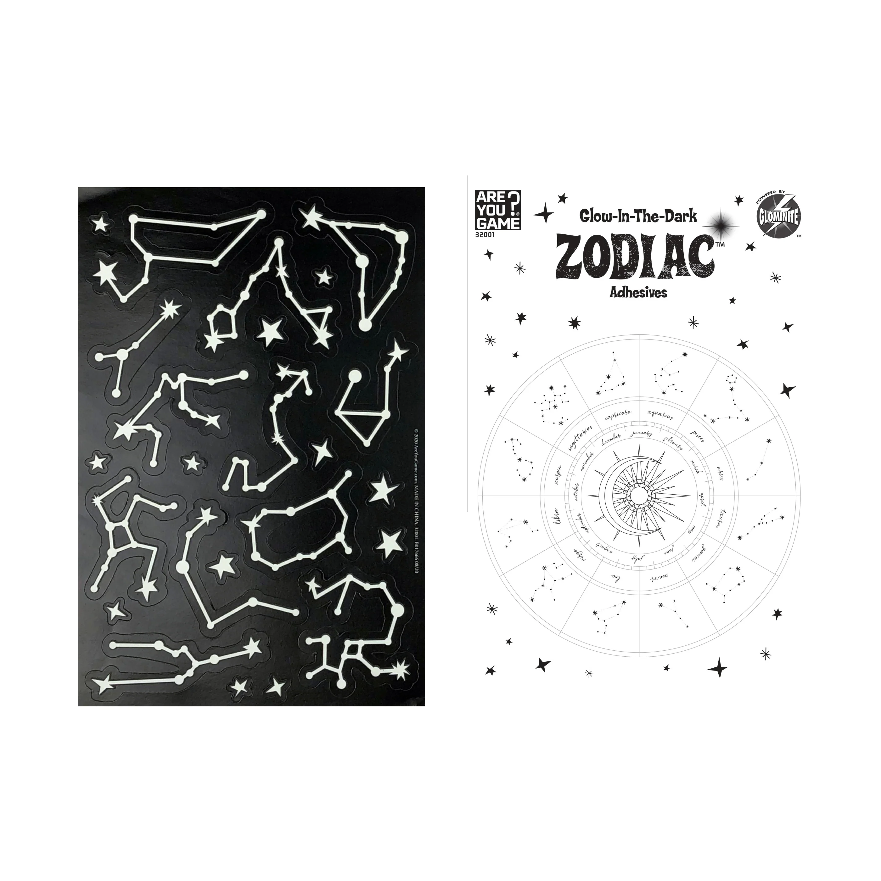 AreYouGame Celestial Series Glow-in-the-Dark Zodiac Adhesive Shapes Set - Image 3