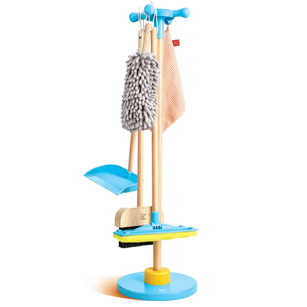 Hape 6pc Clean Up Broom Set - Yellow & Blue Playset - Image 4