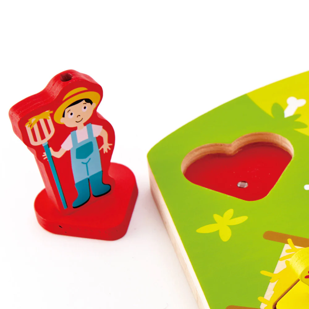 Hape Farmyard 7pc Wooden Sound Effect Puzzle - Image 5
