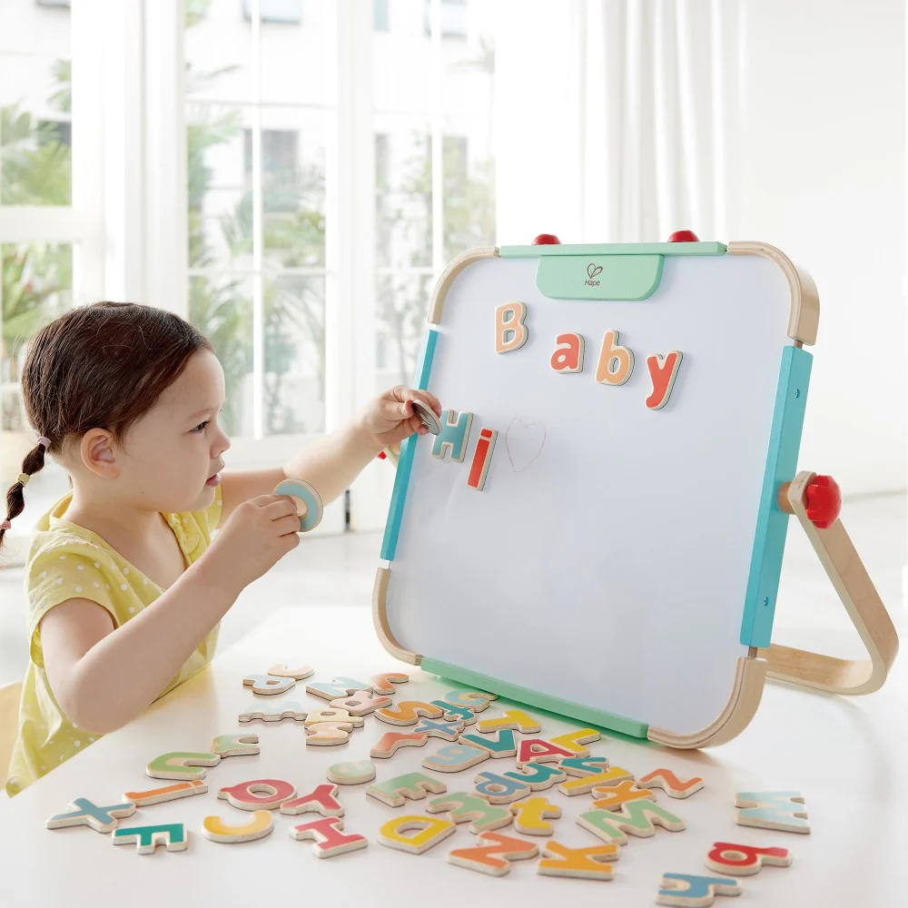 Hape Colorful Magnetic Alphabet Set - 52pcs ABC Wooden Magnets - Image 4