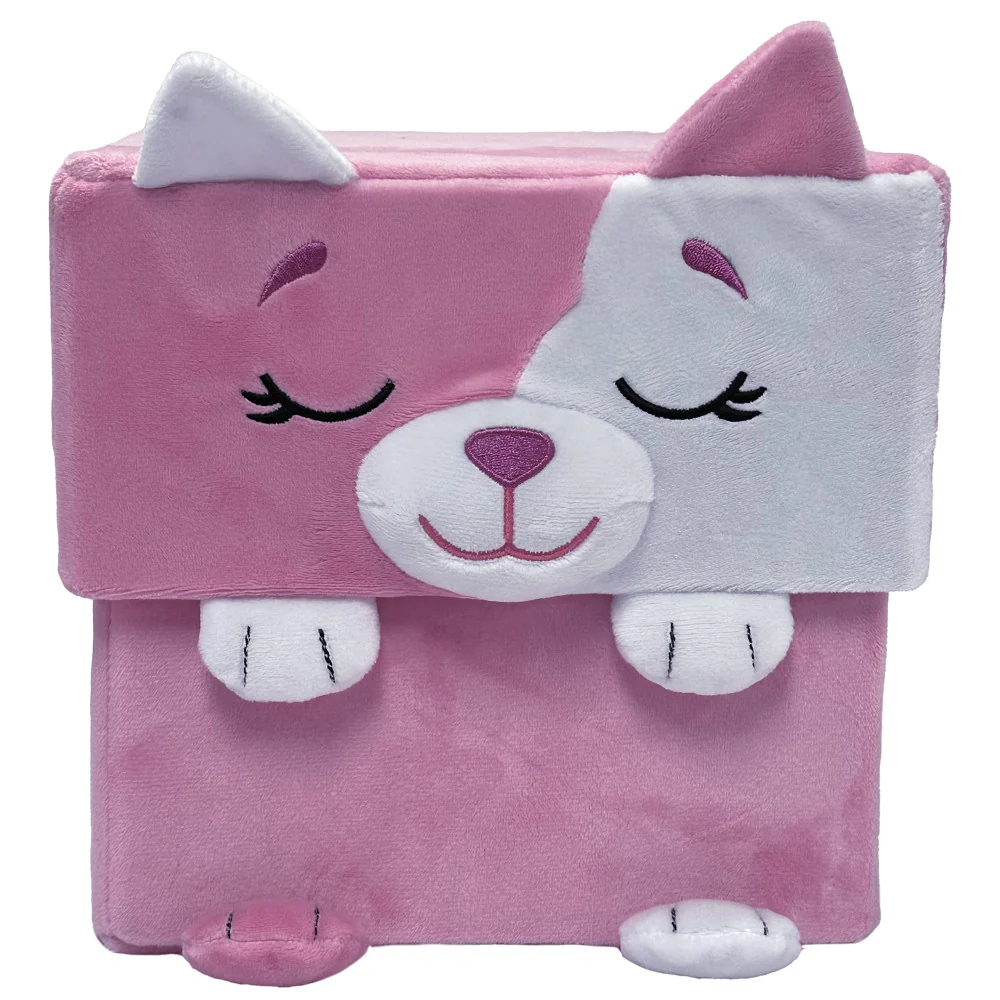 Happy Nappers Adorable Storables 15 inch Cat Plush - Pink & White - Image 2