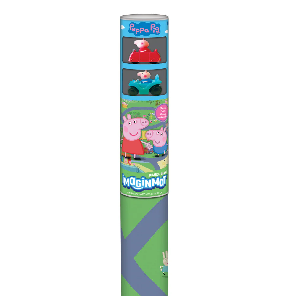 Imaginmat Peppa Pig Jumbo Floor Playmat with Toy Cars, 47 x 61 Inch - Image 4