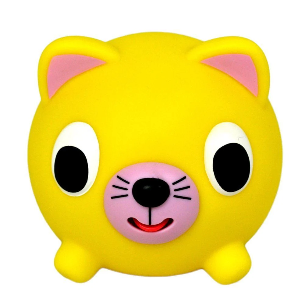 Sankyo Toys Jabber Ball Yellow Cat - Squeezable Talking Toy