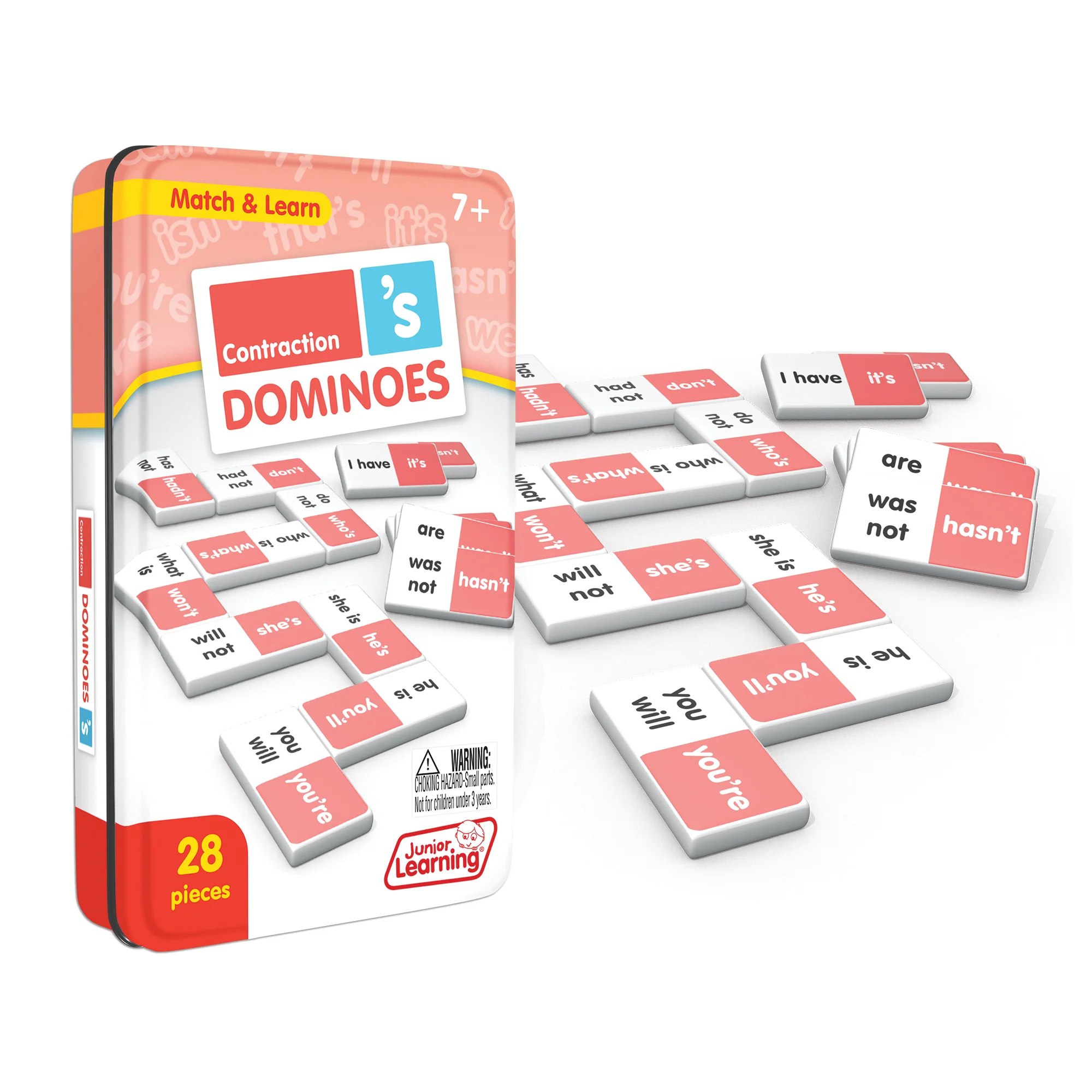 Junior Learning Contraction Match & Learn Dominoes - Twin Pack - Image 3