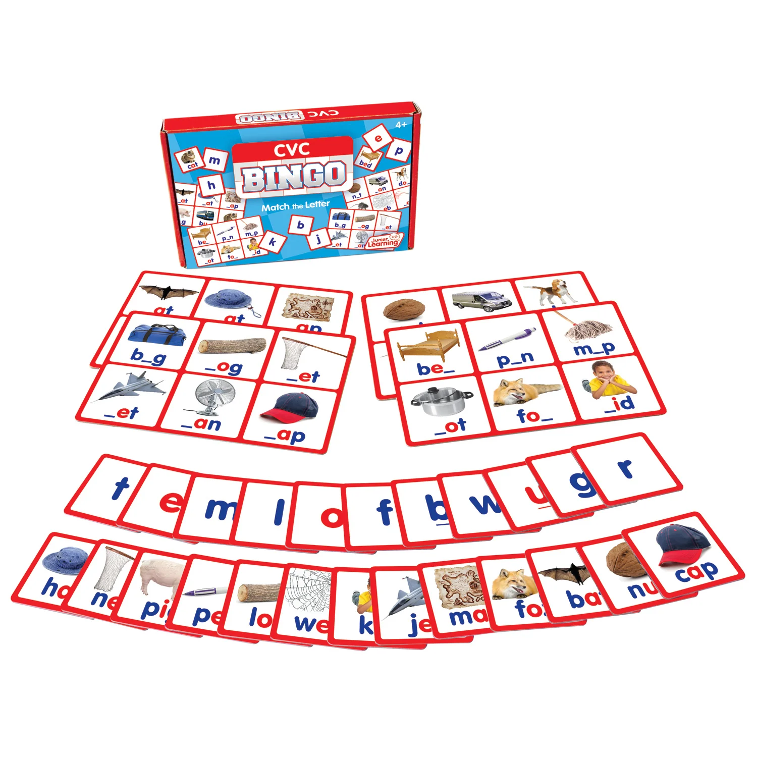 Junior Learning CVC Bingo Game Set - Consonant Vowel Consonant Learning Kit - Image 2