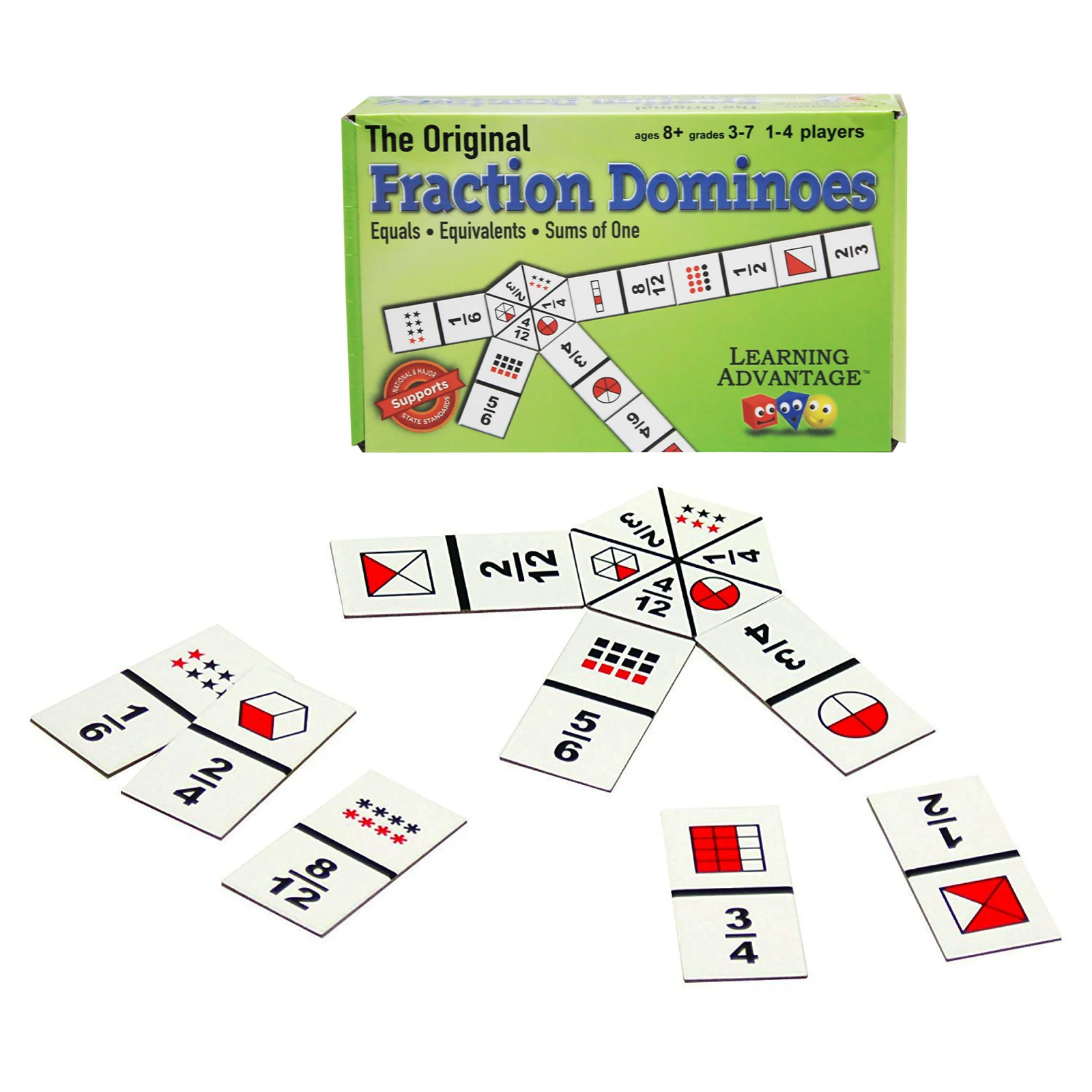 Learning Advantage Original Fraction Dominoes - Educational Math Game - Image 2