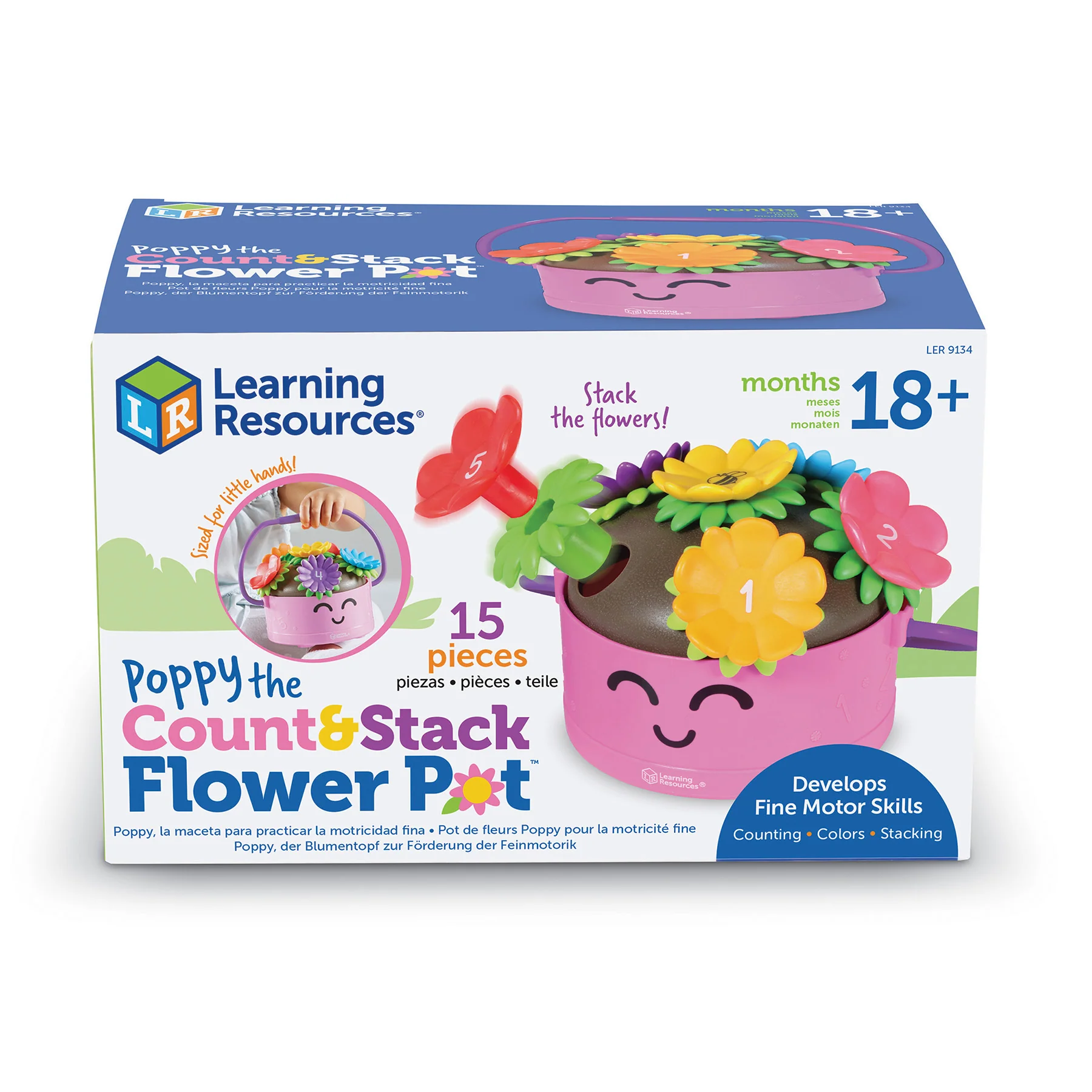 Learning Resources Poppy the Count & Stack Flower Pot - Interactive Educational Toy - Image 2