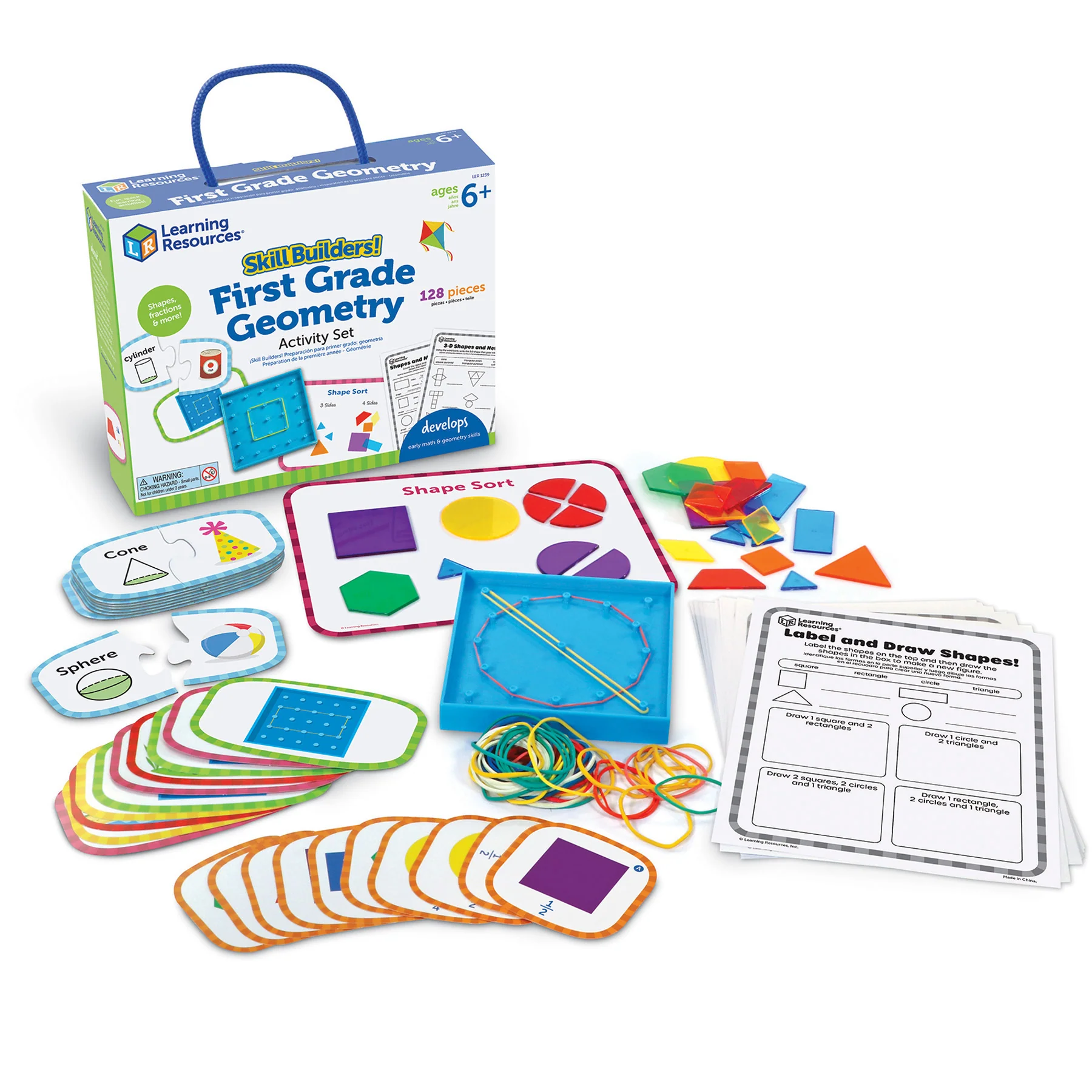Learning Resources Skill Builders! 1st Grade Activities - 3-Pack Bundle for Reading, Math, and Shapes - Image 3