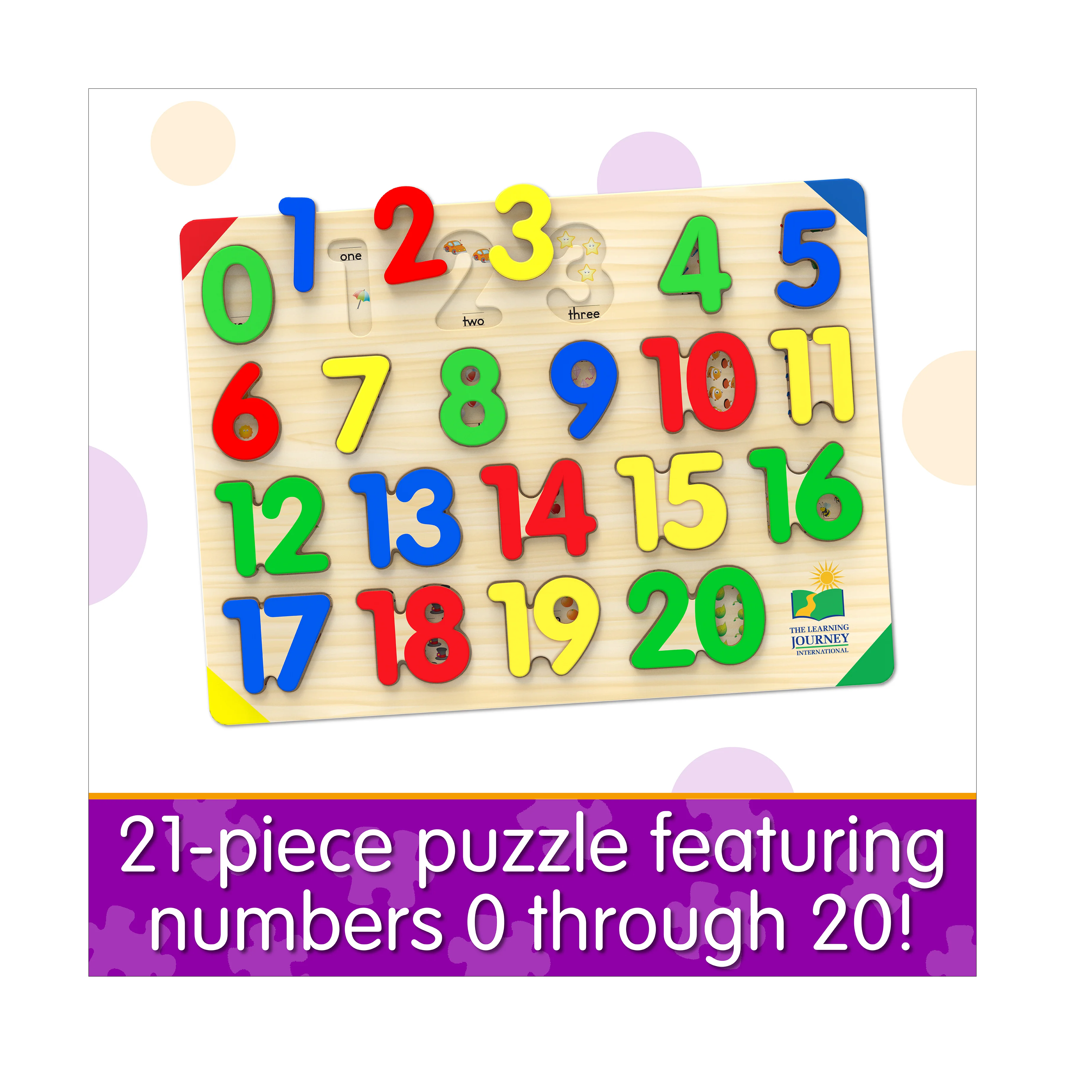 Lift & Learn Colorful Numbers Tray Puzzle - 21 pcs - Image 4