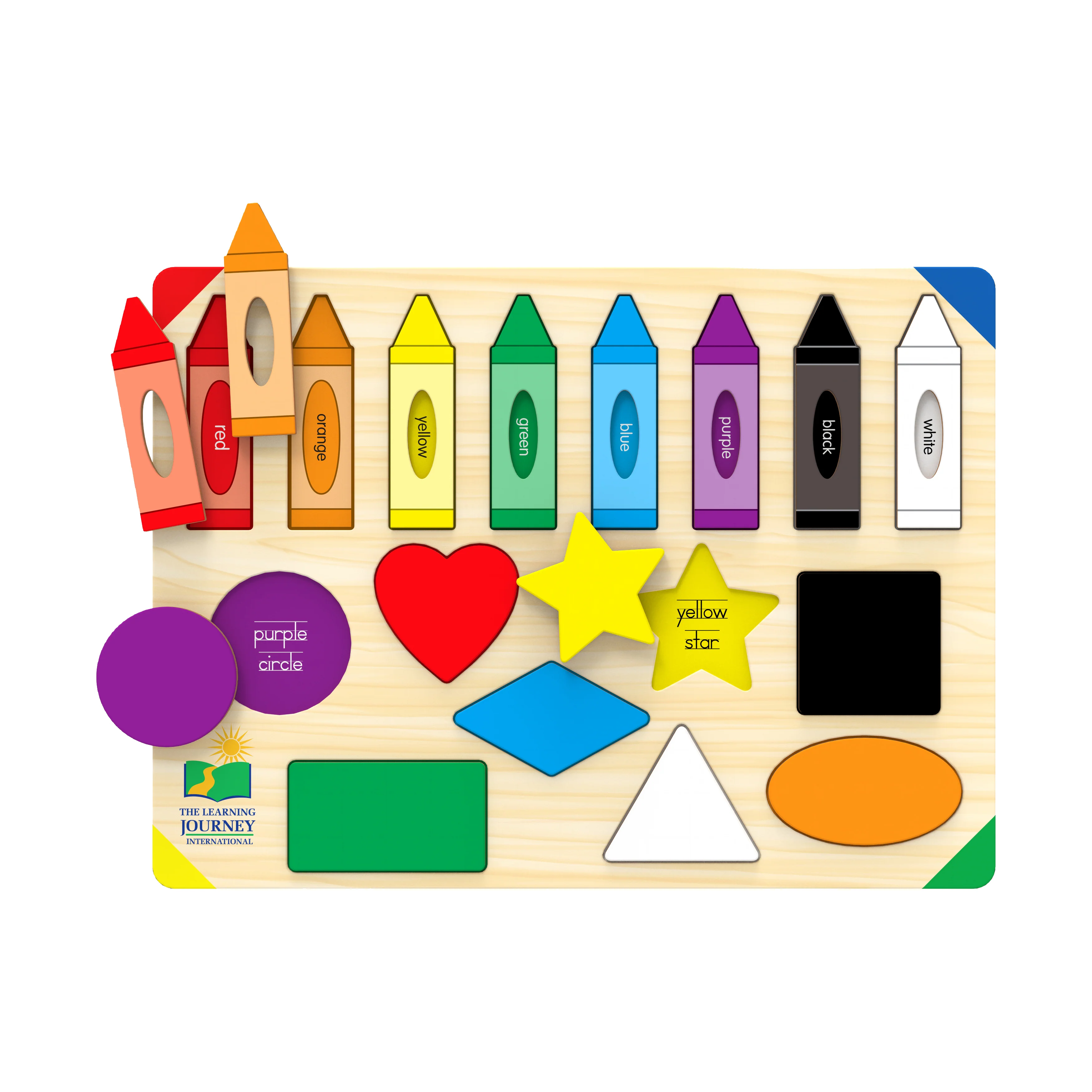 Lift & Learn Colors & Shapes Wooden Puzzle - 16 Pcs - Image 2