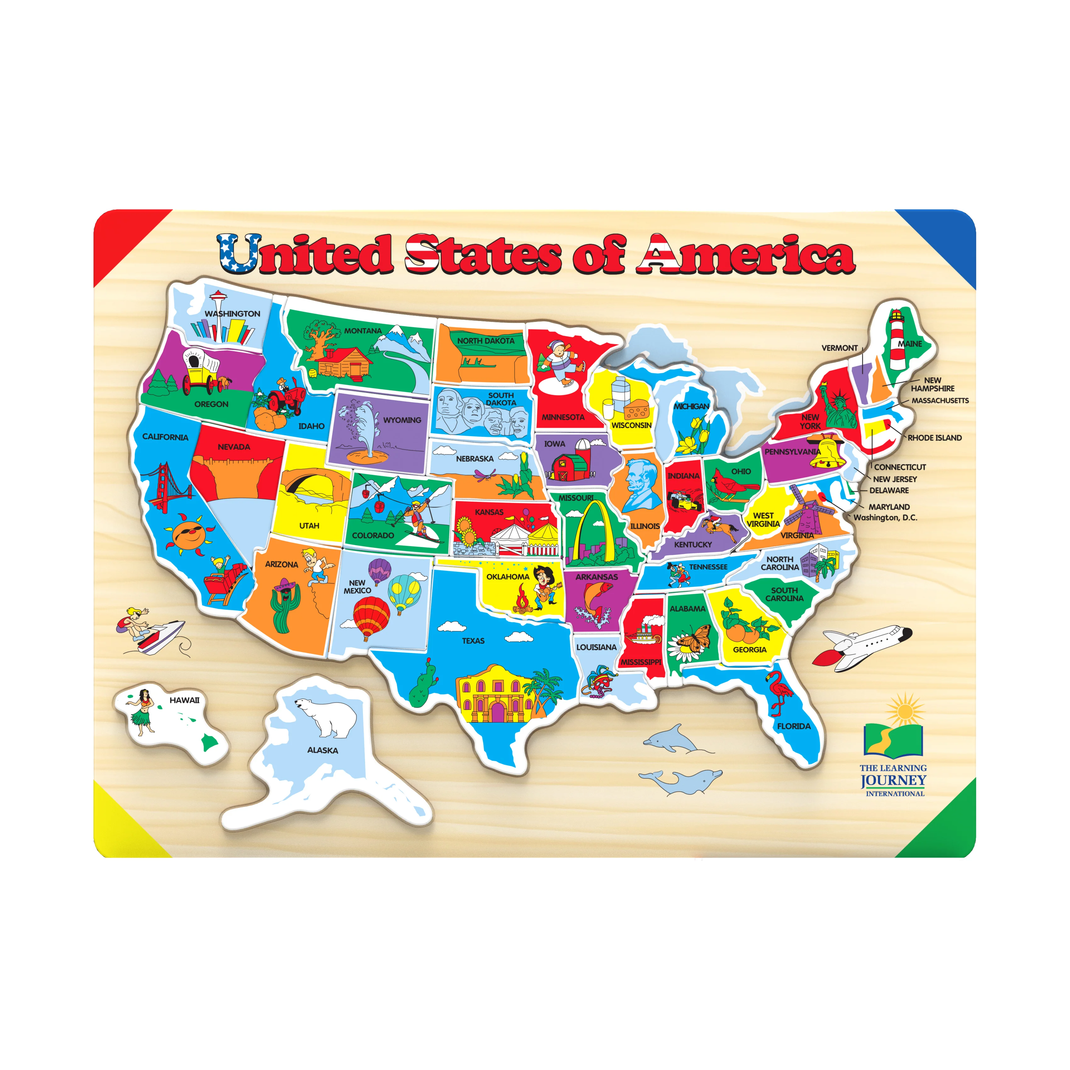 Lift & Learn USA Map Wooden Puzzle - 40 pc - Image 4