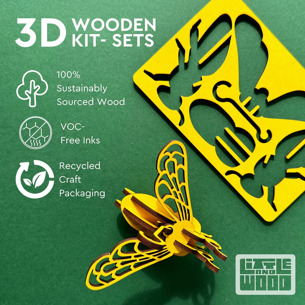 Little & Wood: Mighty Tractor - Red 3D Wooden Puzzle Kit - Image 6