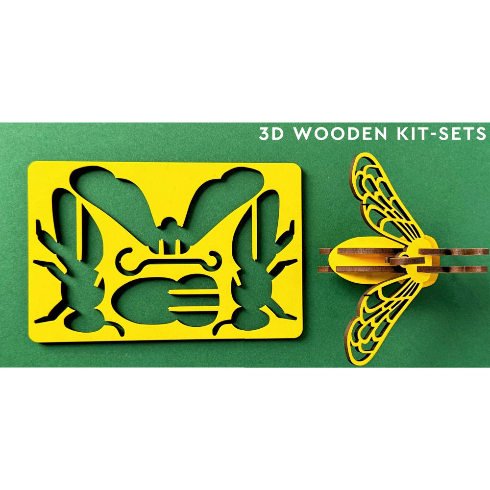 Little & Wood: Honey Bee Yellow 3D Wooden Puzzle Kit - Image 4