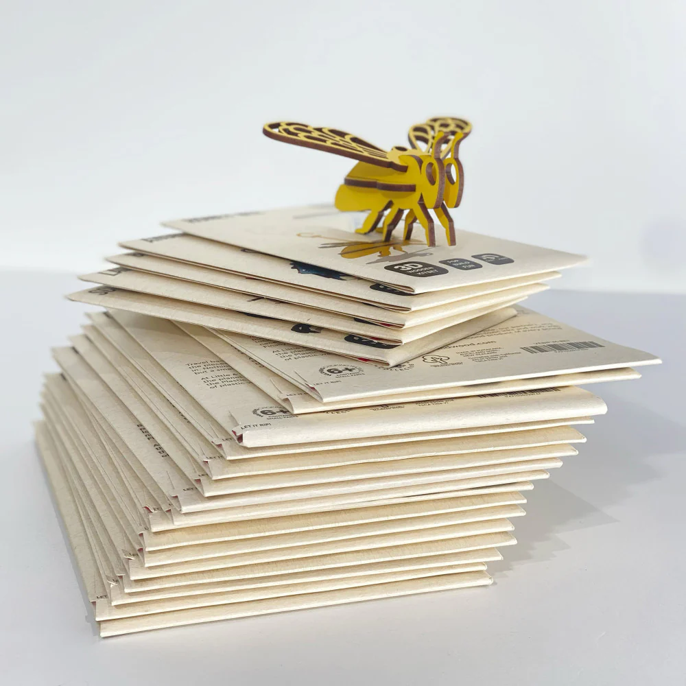Little & Wood: Honey Bee Yellow 3D Wooden Puzzle Kit - Image 5