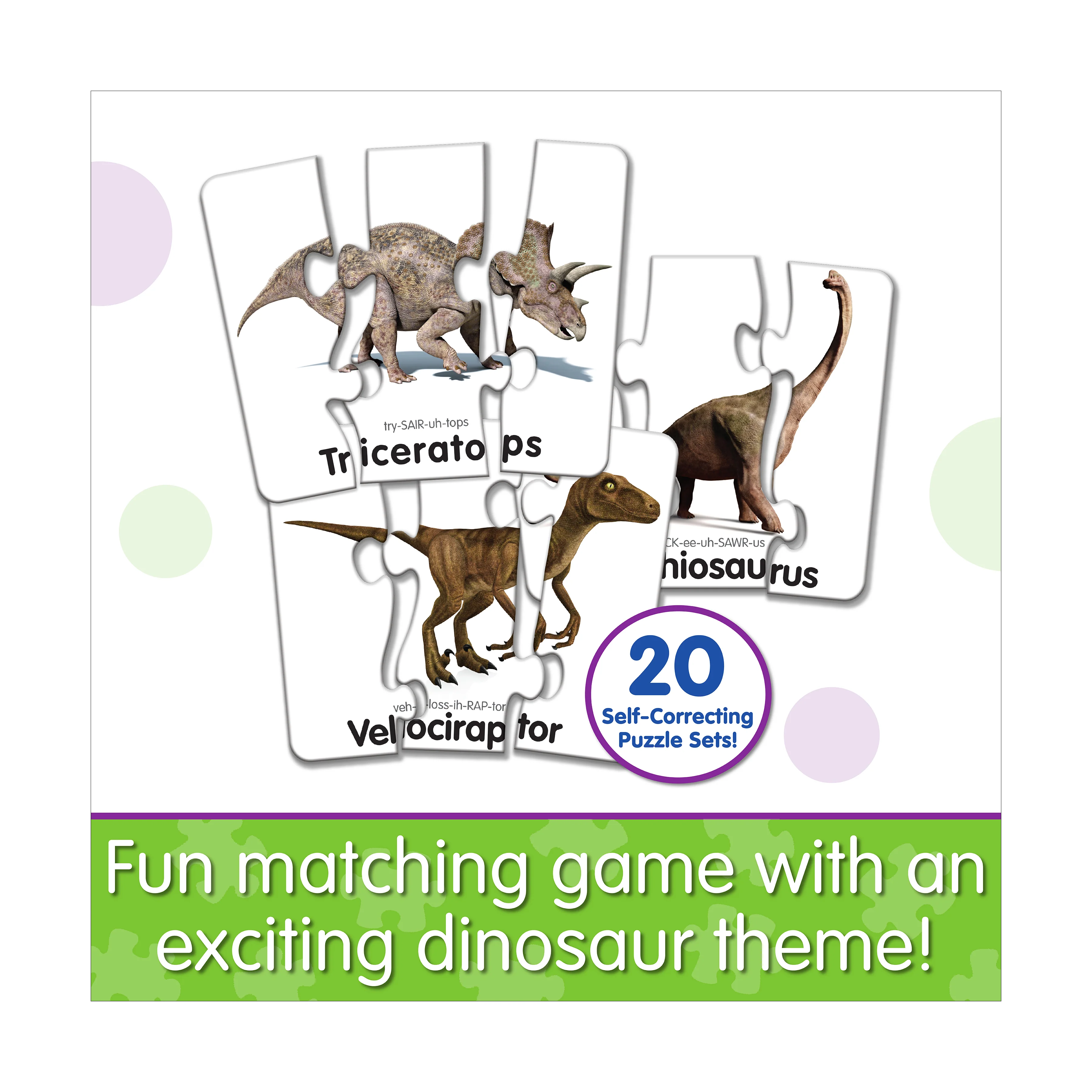 Match It! Jurassic Journey 20 pc Head to Tail Dinosaur Puzzle - Image 4