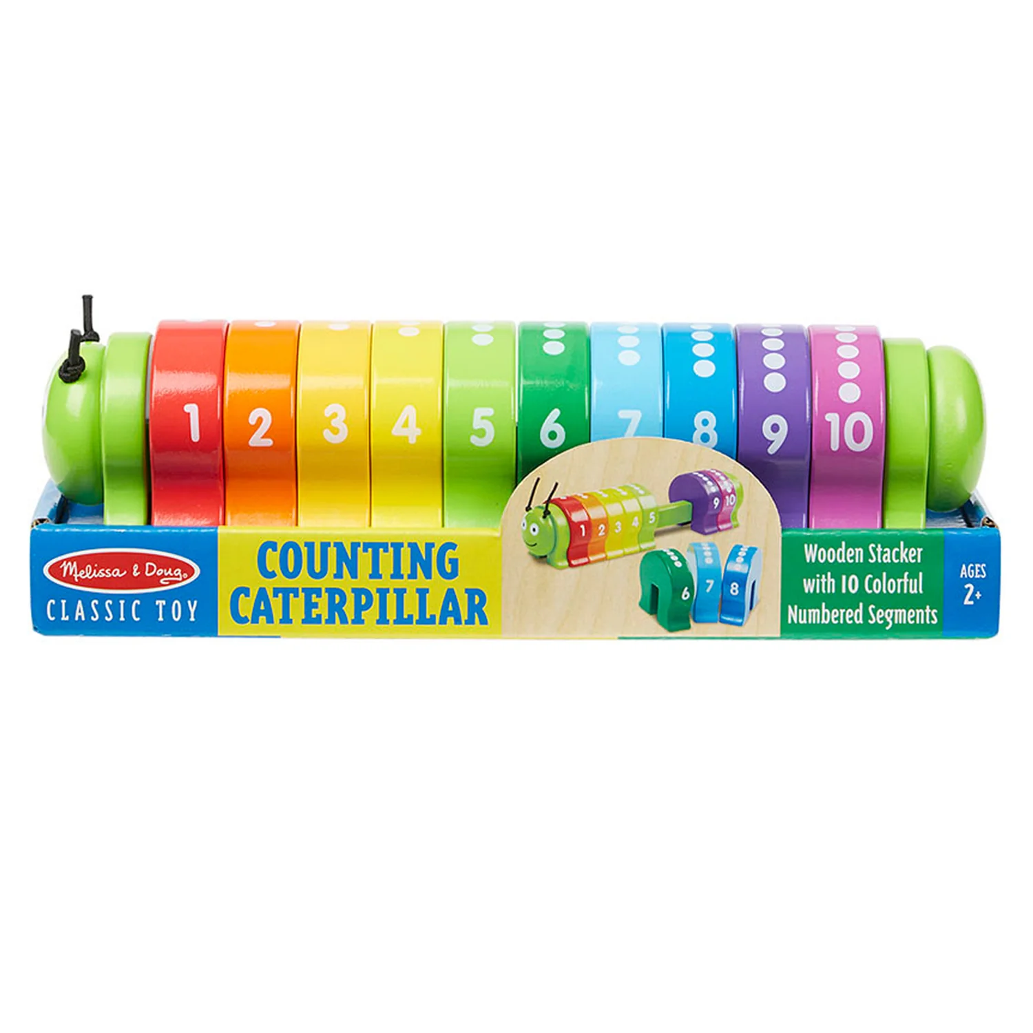 Melissa & Doug Counting Caterpillar - Colorful Number Sorting Wooden Toy - Image 2