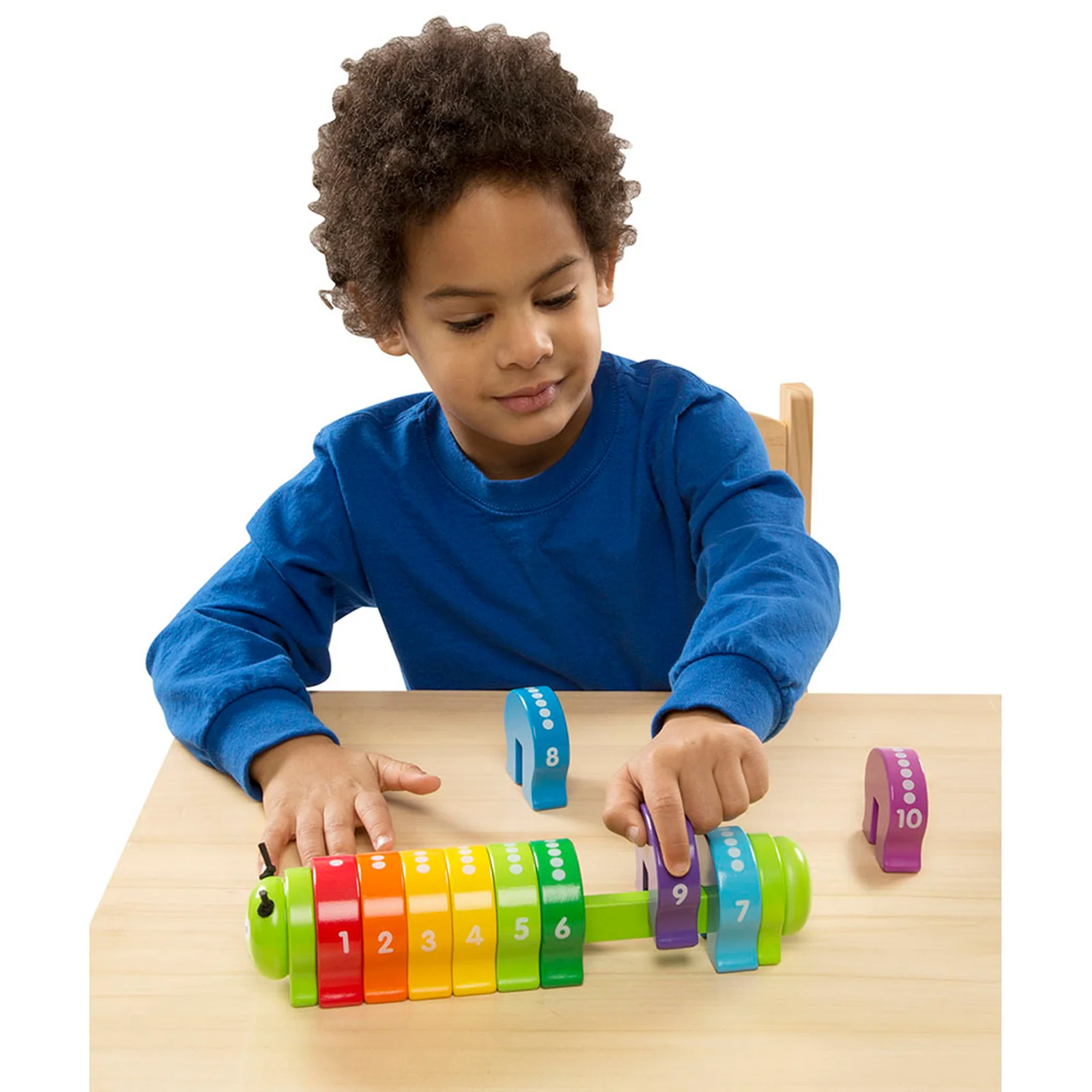 Melissa & Doug Counting Caterpillar - Colorful Number Sorting Wooden Toy - Image 3