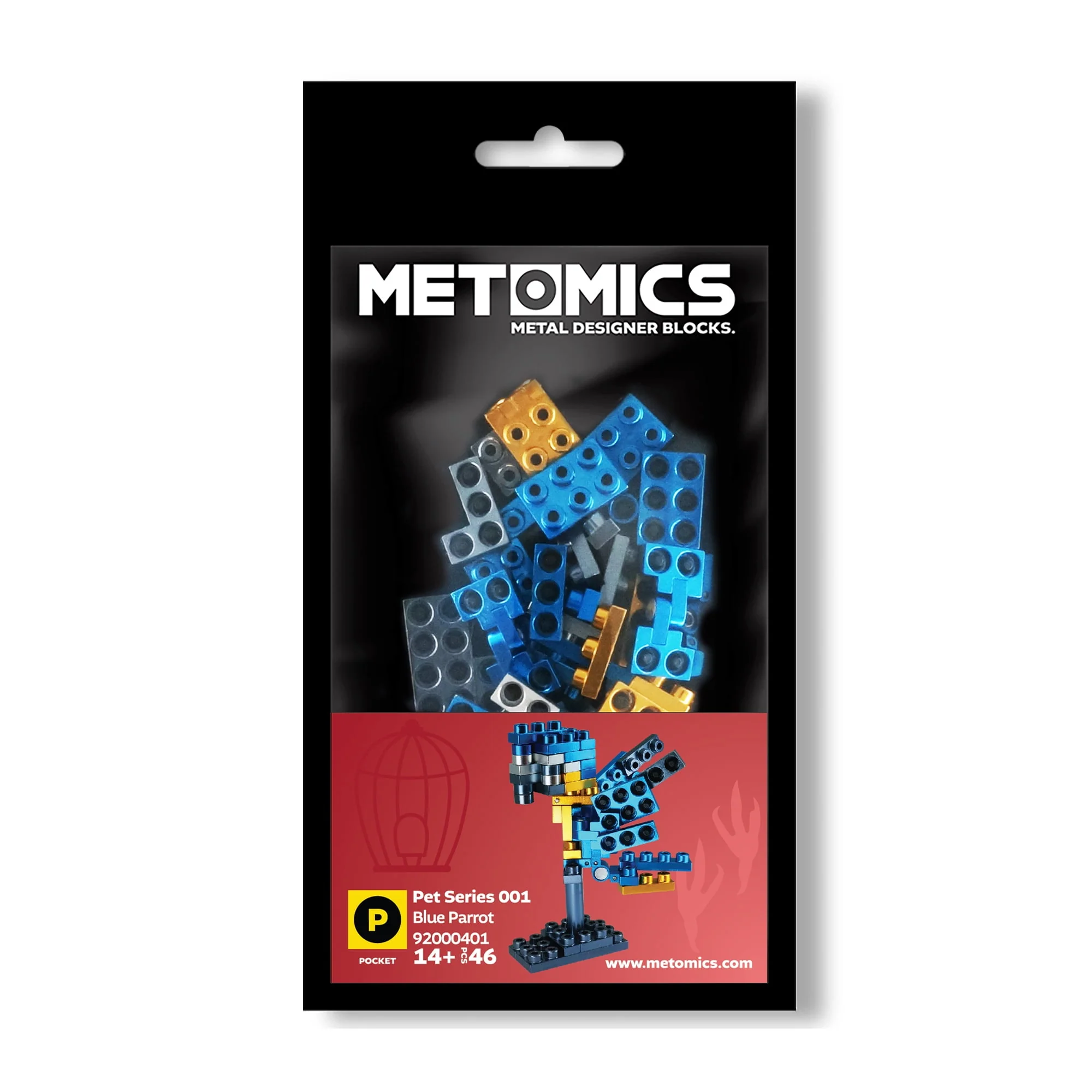 Metomics Pocket Pet Blue Macaw Parrot Building Set - Image 2