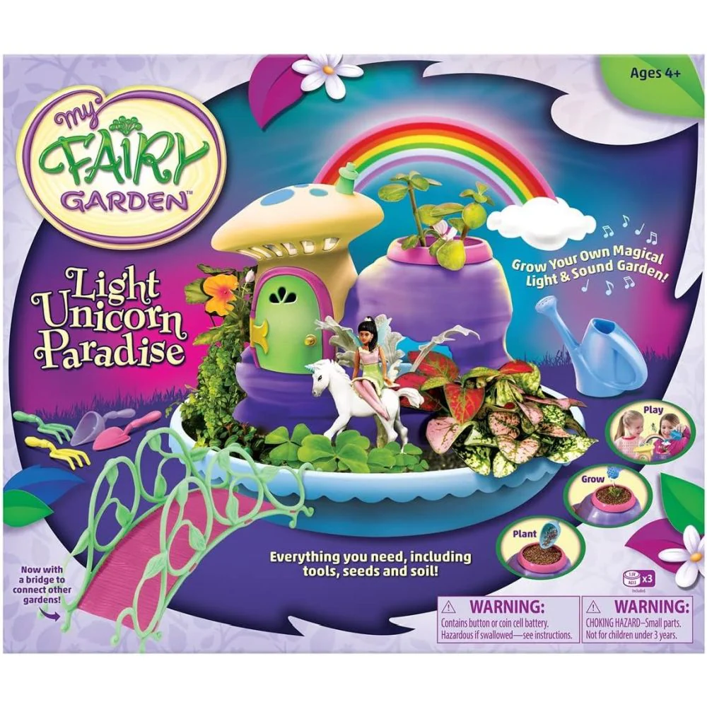 PlayMonster Enchanted Unicorn Fairy Light Garden Playset