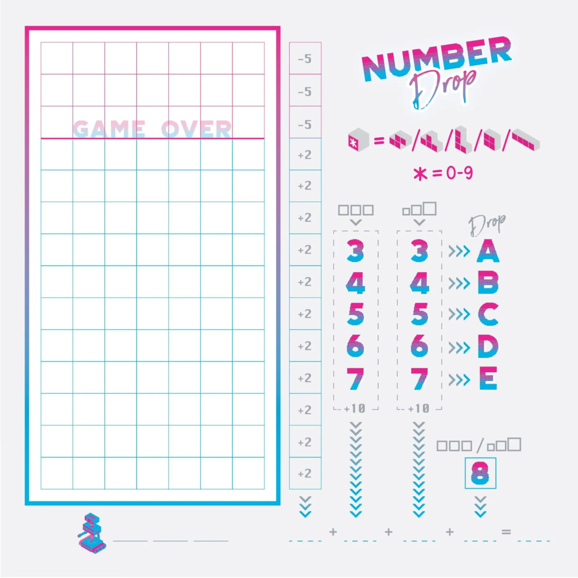 Number Drop Retro Edition Roll & Write Strategy Game - Image 4