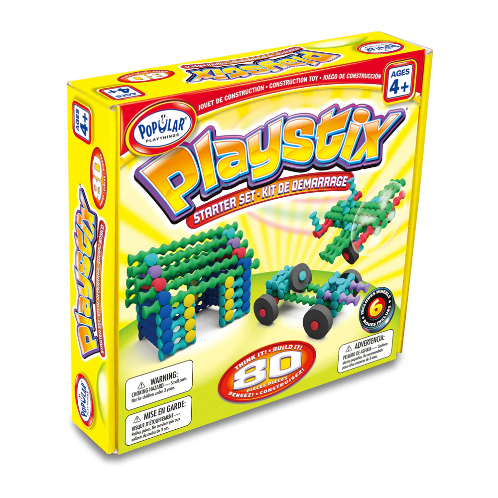 Popular Playthings Playstix Starter Set - 80 Piece Construction Toy