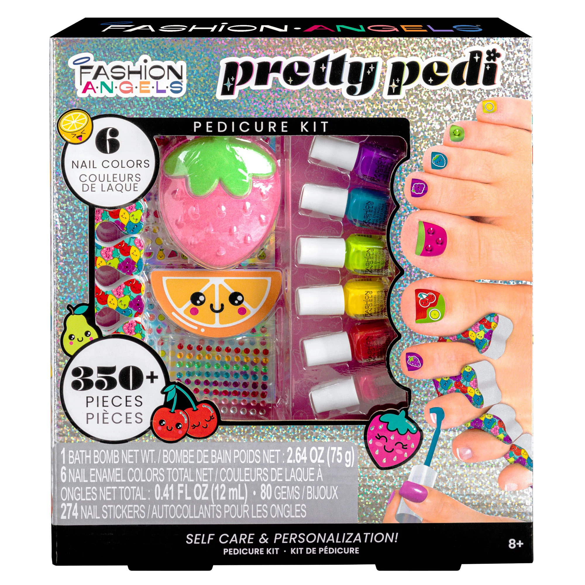 Pretty Pedi Ultimate Home Pedicure Kit for Kids with Non-Toxic Polish