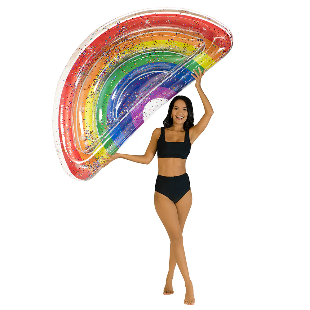 PoolCandy Rainbow Collection Classic Rainbow Deluxe Glitter Float - Multicolor - Image 2