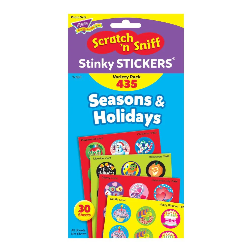 Seasons & Holidays Scratch 'n Sniff Stinky Stickers Variety Pack - 435 Stickers - Image 3