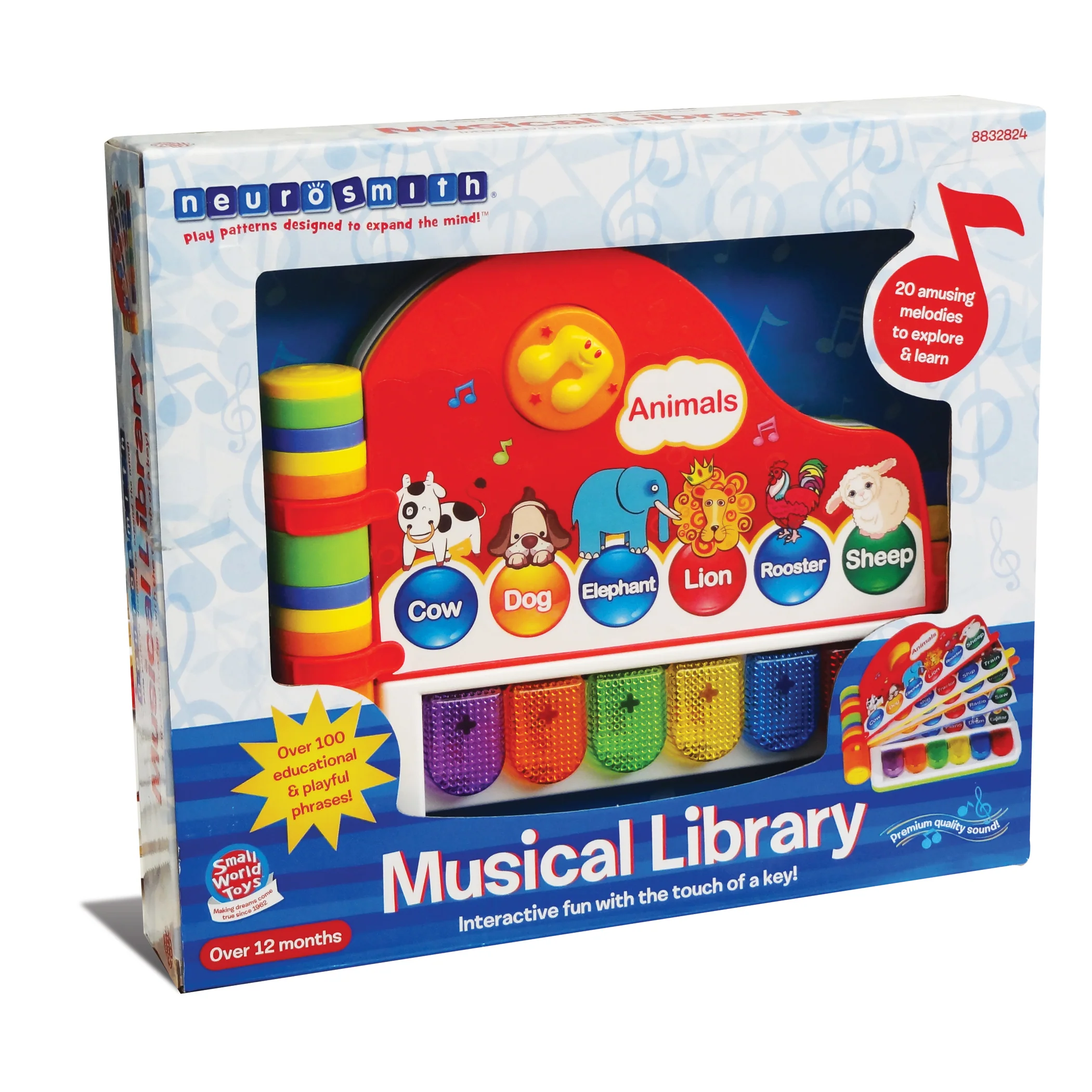 Small World Toys Musical Learning Library Piano-Shaped Book - Image 2