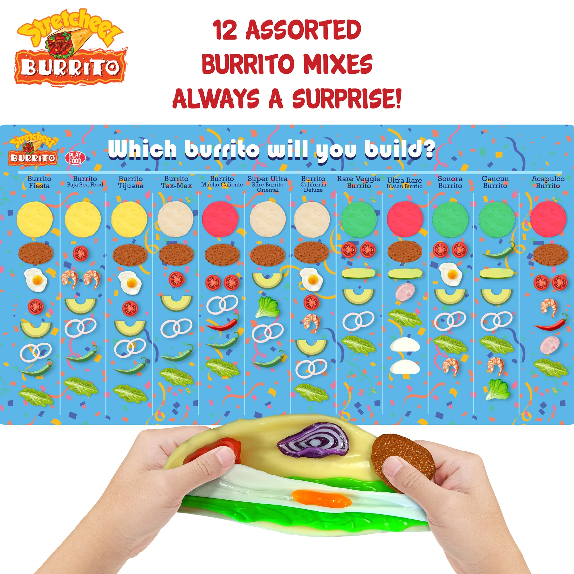 Stretcheez Surprise Burrito 2-Pack – Stretchy Play Food Set - Image 3