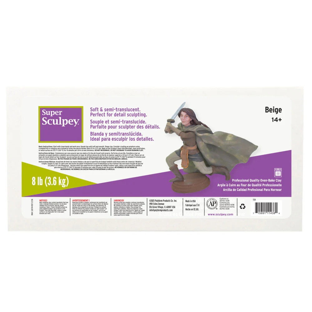 Super Sculpey Polymer Clay - Beige 8 lb Pack, Oven Bake Clay