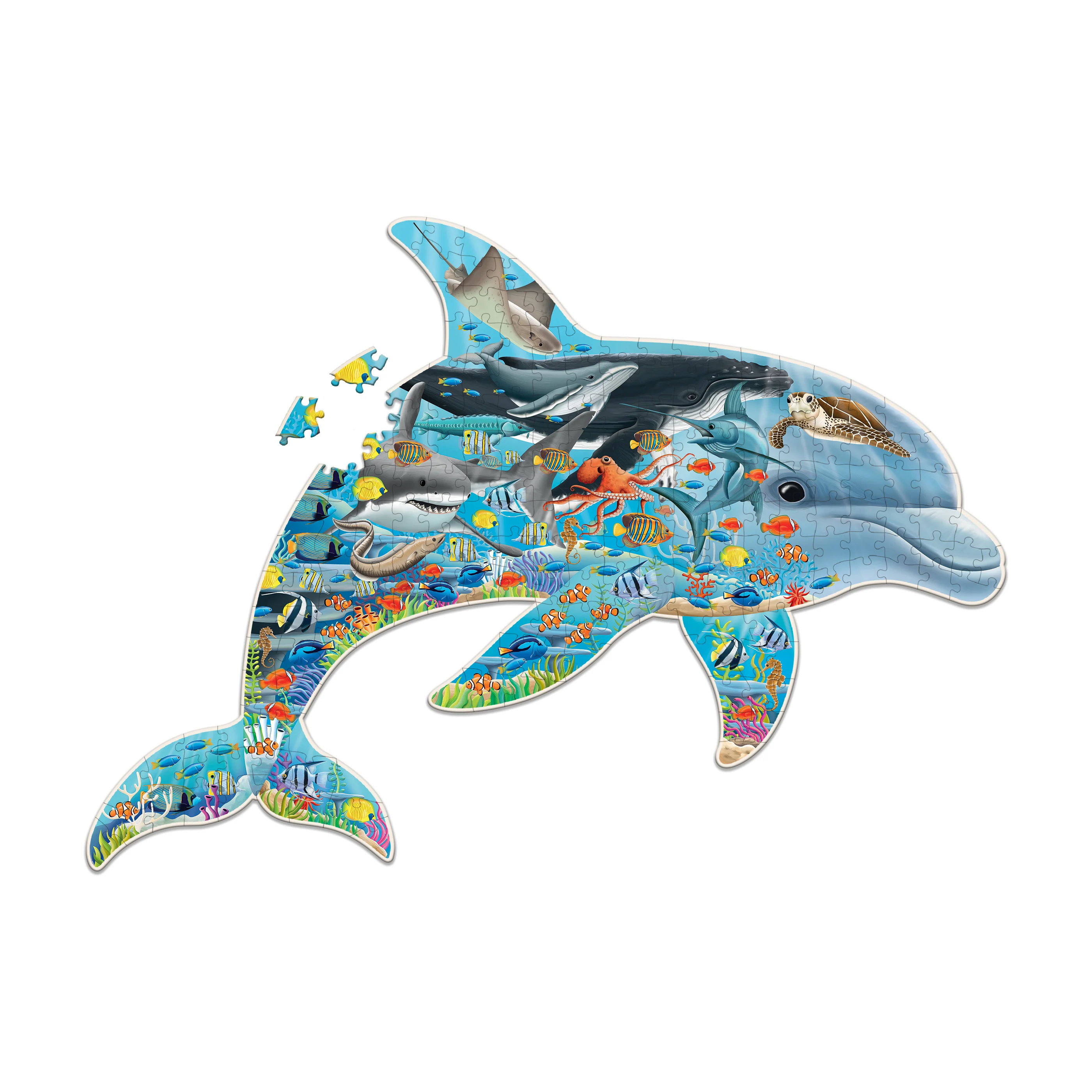 Wildlife World Dolphin-Shaped Sea Life Puzzle - 200 pc - Image 2