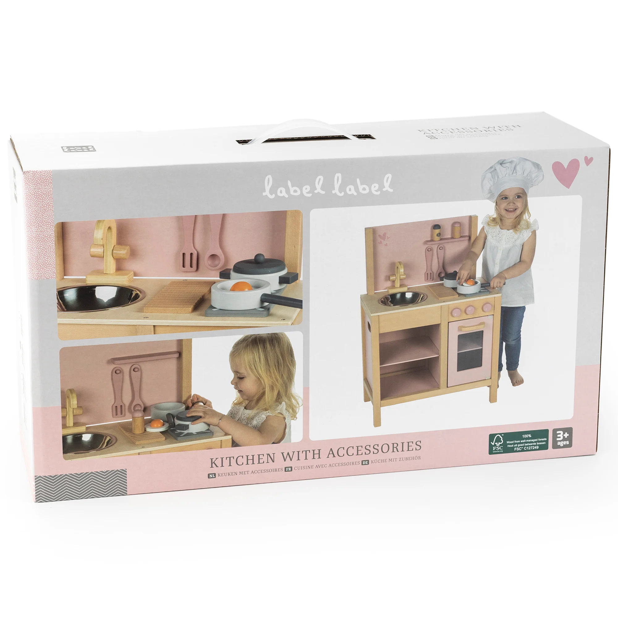 Wooden Play Kitchen: Pink