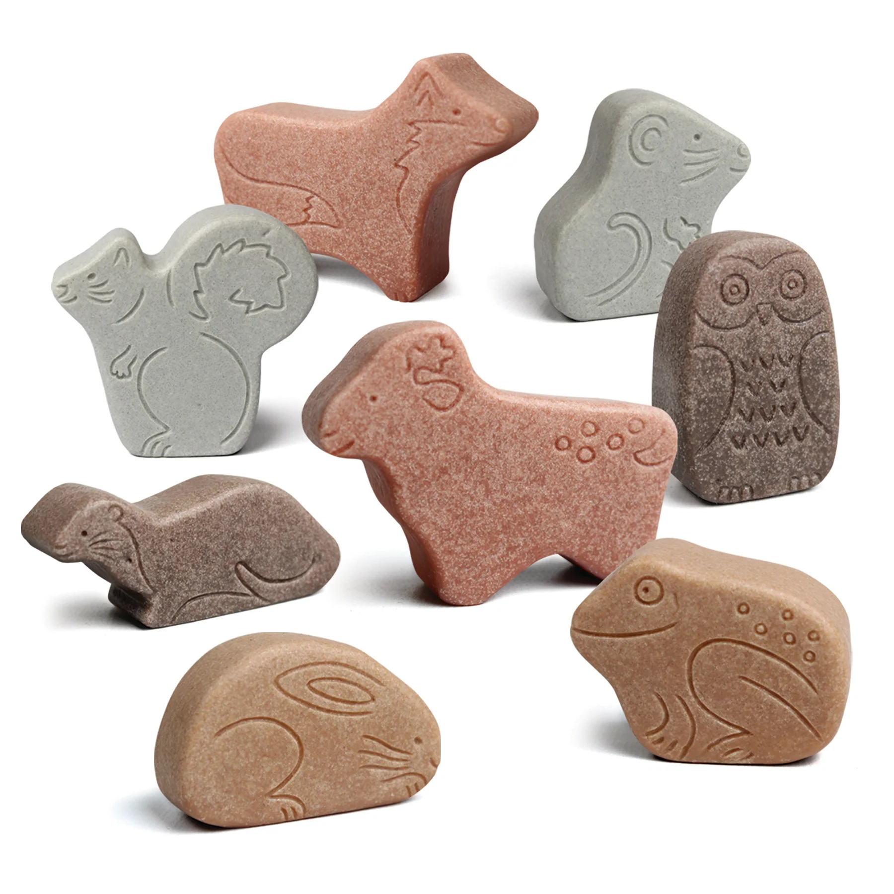 Yellow Door Little Lands Woodland ‚Äì Assorted Stone Animal Figures, Set of 8 - Image 3