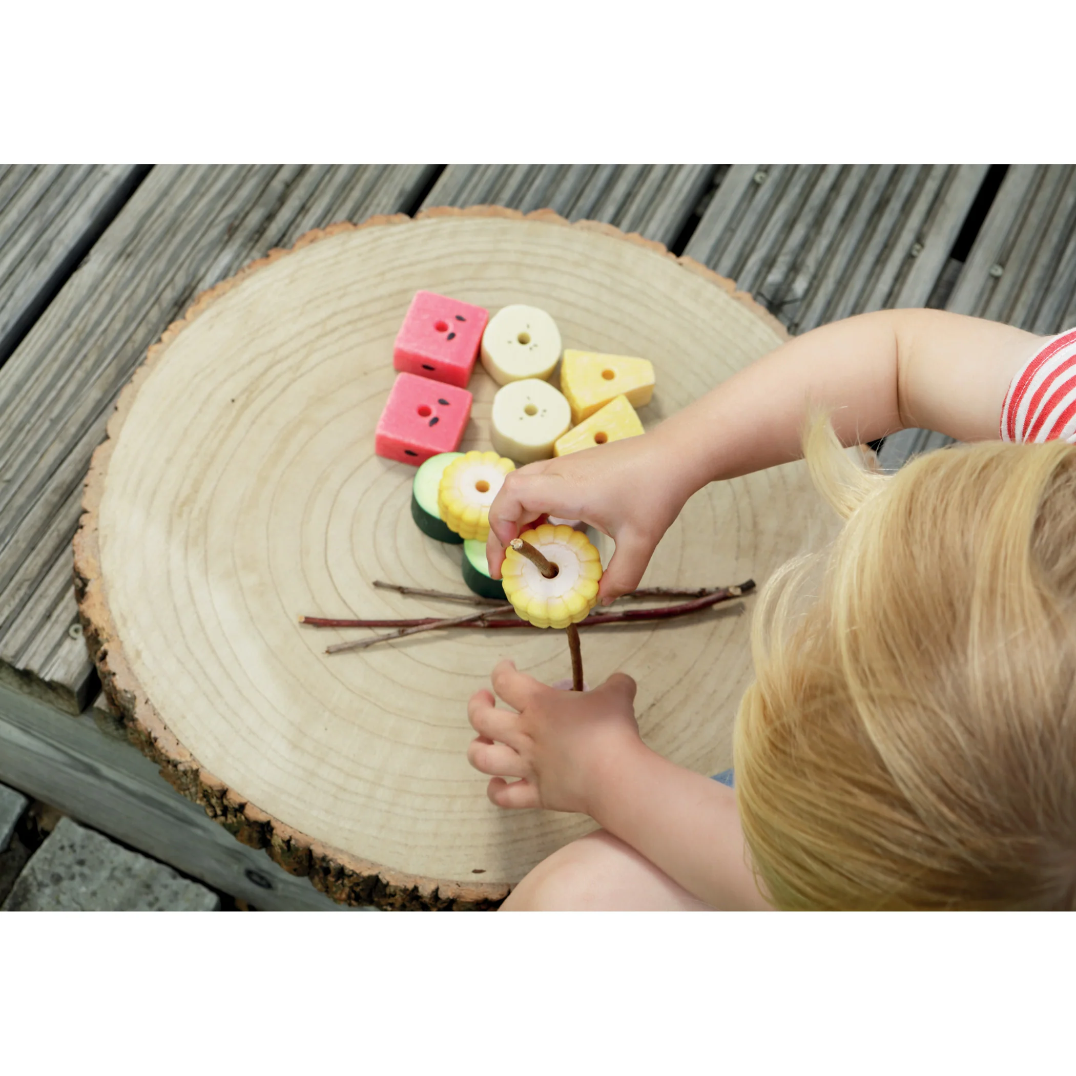 Yellow Door Sensory Play Stones, Threading Kebabs Toy Set - Image 7
